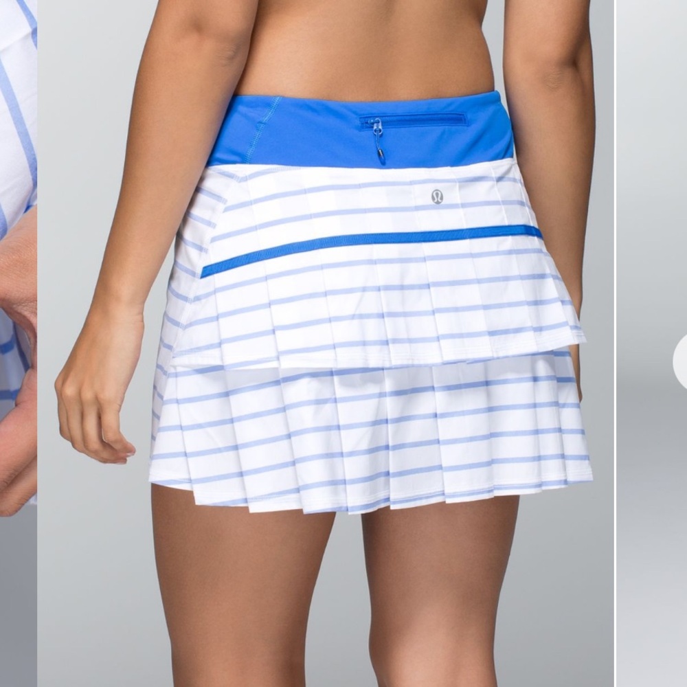 Lululemon Pace Setter Skirt Dueville Stripe Blue White
